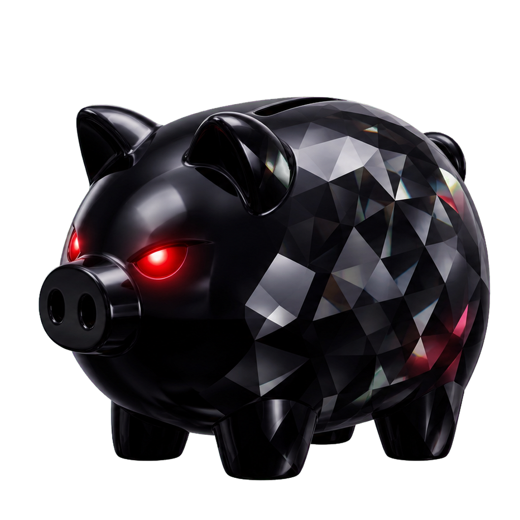 Black premium PIGBANK piggy bank